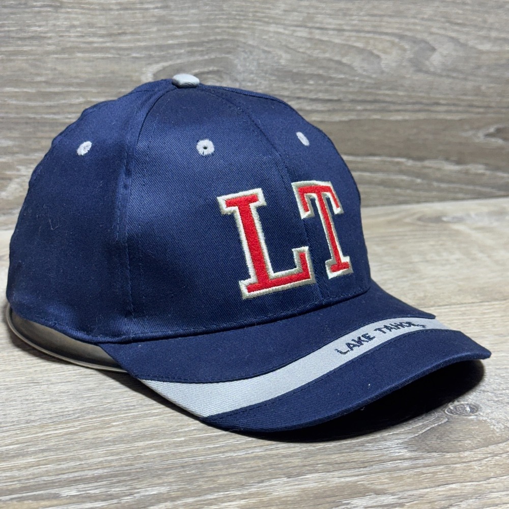 Lake Tahoe LT Hat Elevation 8000 Navy Blue Red Adjustable Baseball‎ Cap VTG